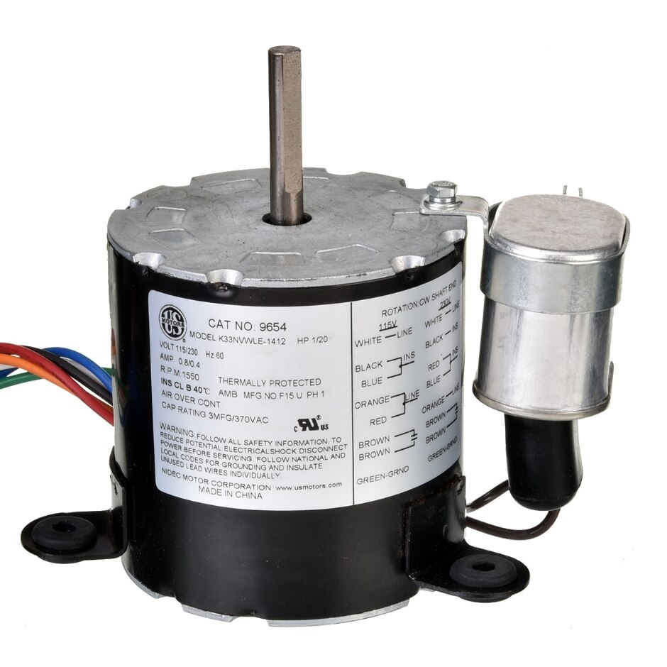 9654 RESCUE Refrigeration Motor 1/20 HP, 230V, 1550 RPM